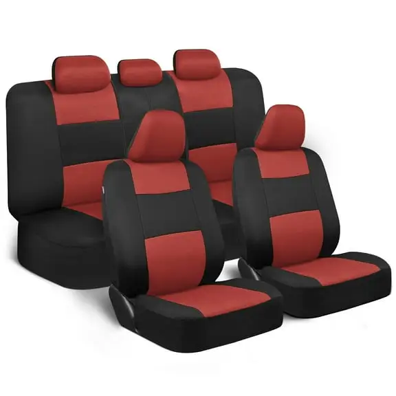 BDK PolyPro Car Seat Covers Full Set, Front and Rear Split Bench, Terracotta