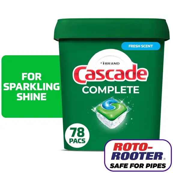 Cascade Complete Dishwasher Pods, Action Pacs, Fresh, 78 Count