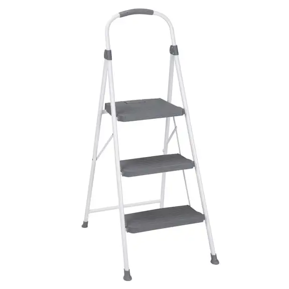 COSCO 3 Step Connection Step Stool (White & Gray, 8ft 10in Max Reach)