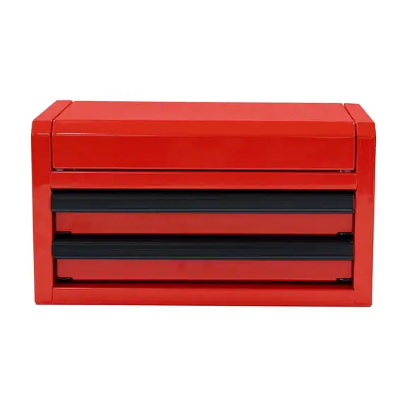 Hyper Tough Mini 10-Inch 2-Drawer Steel Toolbox, Red