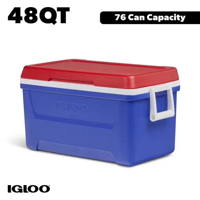 Igloo 48 QT Laguna Hard Sided Ice Chest Cooler, Red