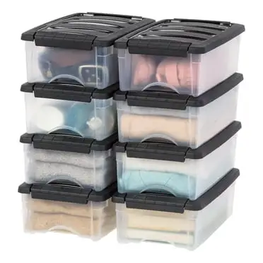 IRIS USA 6 Qt. Plastic Storage Bins with Lids, Clear, Stackable Totes, Containers