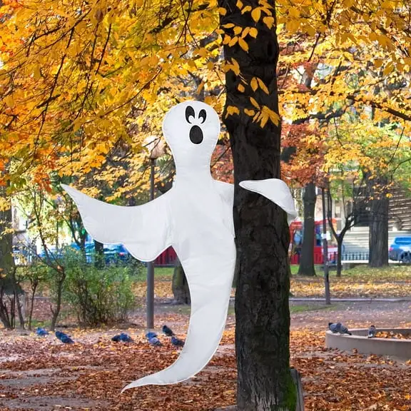 Joyfy Halloween Tree Wrap Ghost Decoration, Cute Ghost Design Decorations for Halloween Outdoor, Lawn, Tree Decor