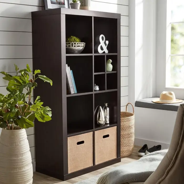 Mainstays Modern 12-Cube Bookcase, Espresso