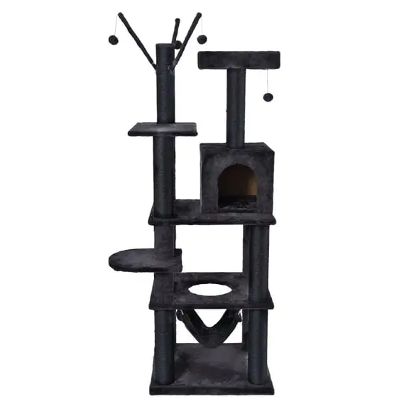Multi-Functional Cat Tower, 73.6 in, Dark Grey