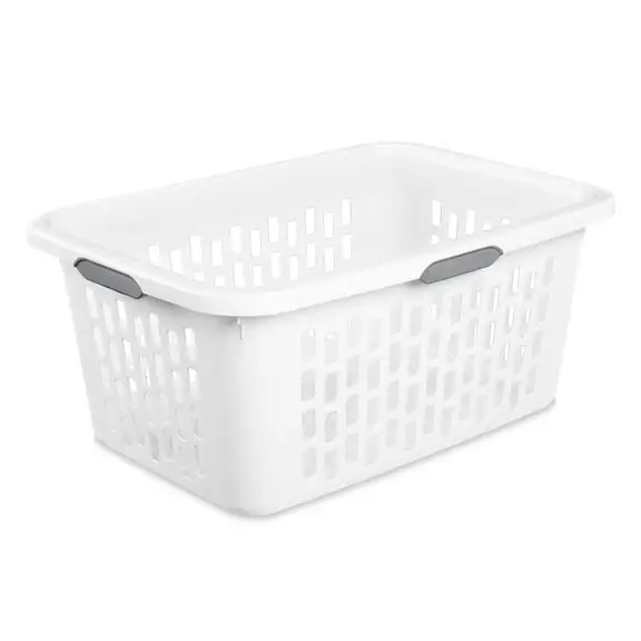 Sterilite 2 Bushel Laundry Basket, Plastic, White