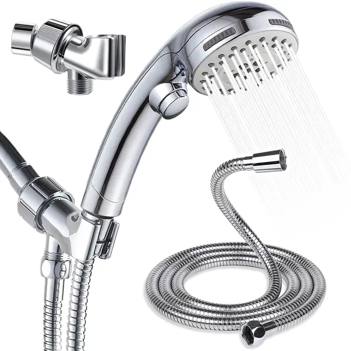 SUPTREE Multifunctional Powerful Handheld Shower Head with High Pressure, Large Panel, Extra Long Hose for Bathroom